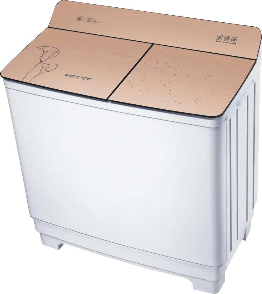 Twin Tub Washer, Steel Drum, Gold and White color