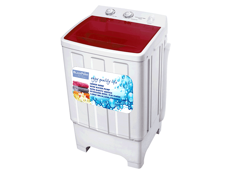 Single Tub Washer, Steel Drum, Red Cherry,  Red and White color